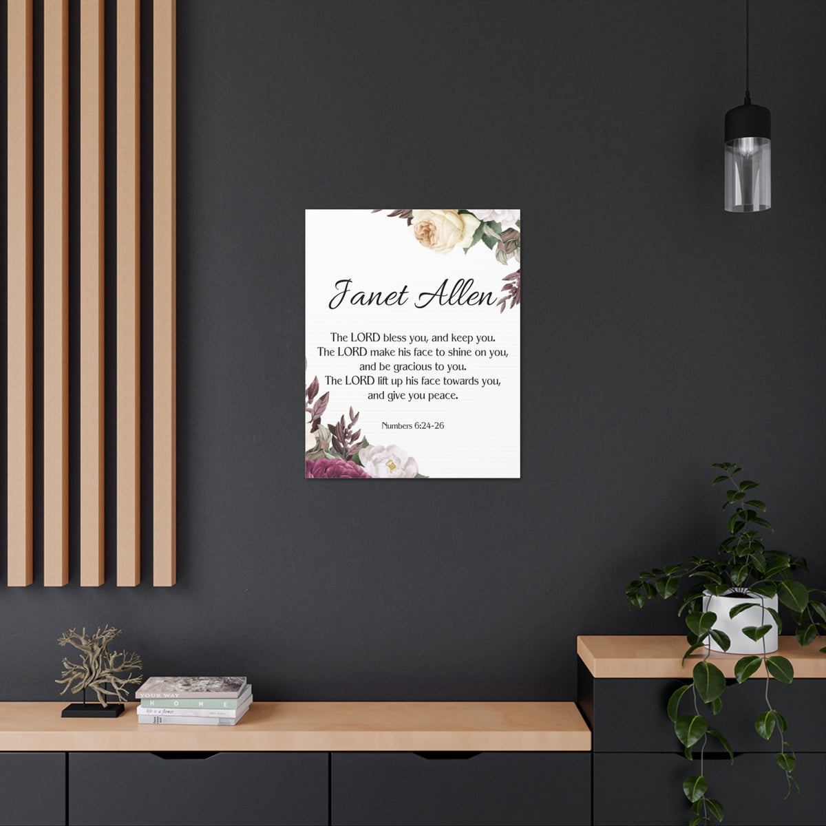 Scripture Walls Personalized Numbers 6:24-26 Bible Chapter Canvas Christian Wall Art Ready to Hang-Express Your Love Gifts