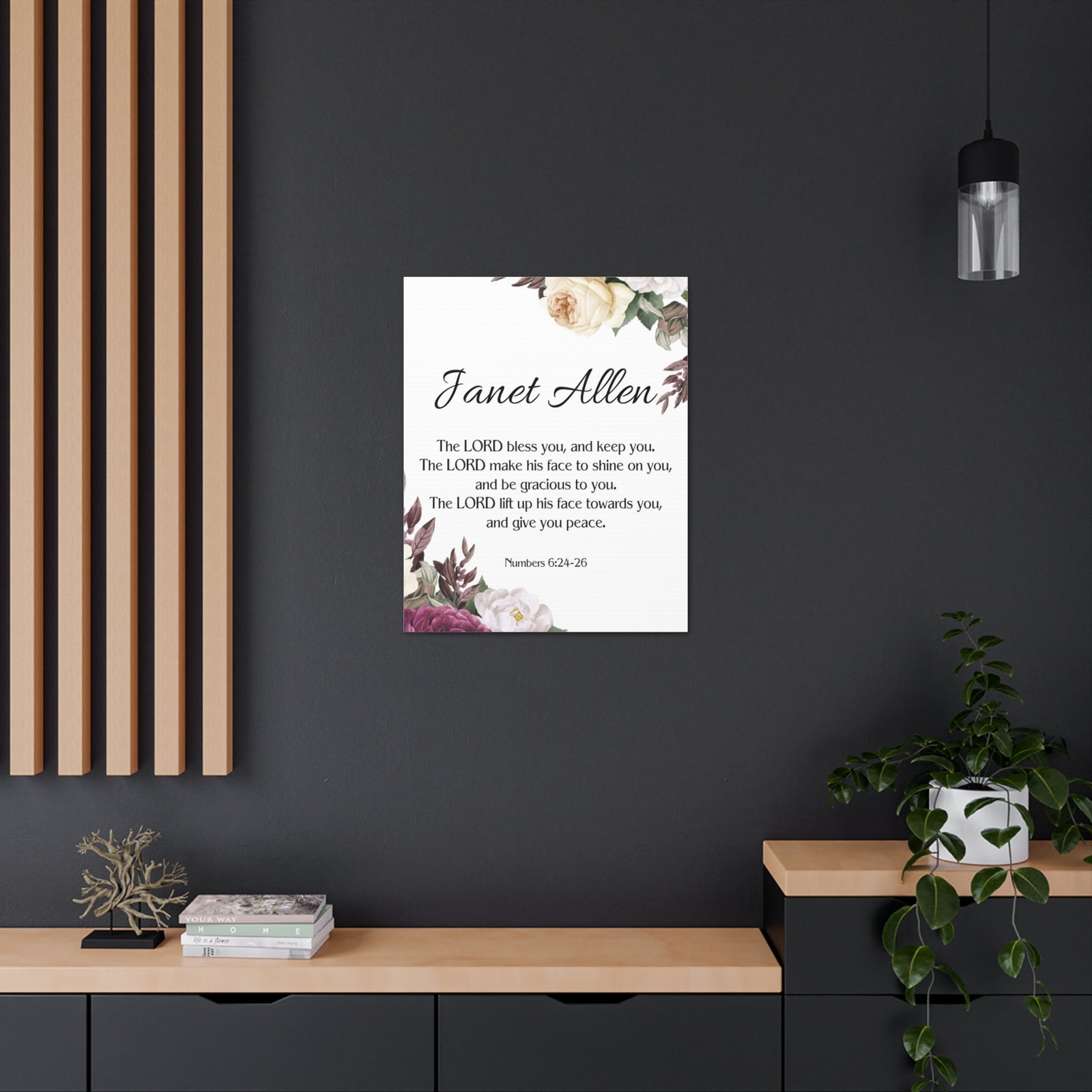 Scripture Walls Personalized Numbers 6:24-26 Bible Chapter Canvas Christian Wall Art Ready to Hang-Express Your Love Gifts