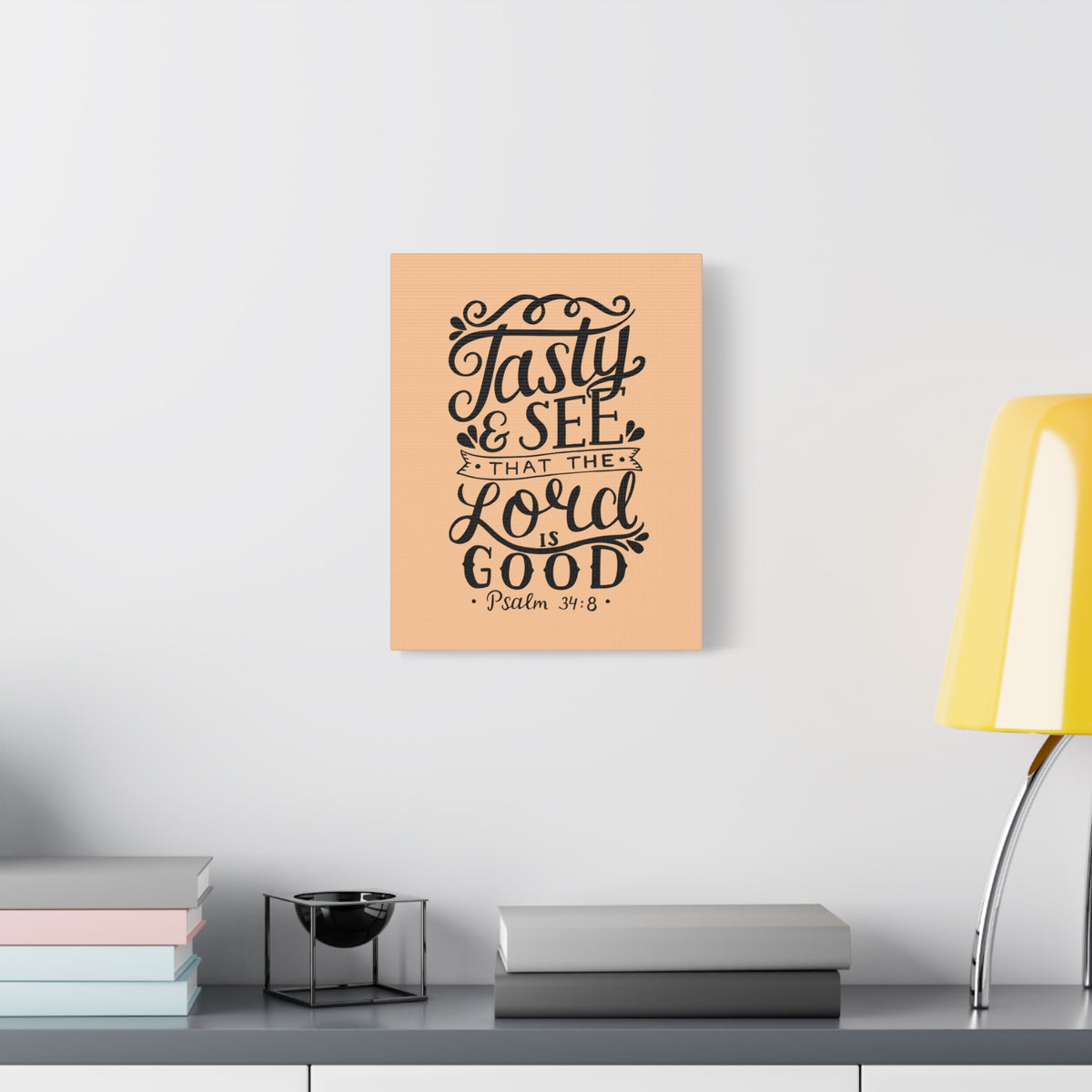 Scripture Canvas Tasty And See That Psalm 34:8 Christian Wall Art Bible Verse Print Ready To Hang-Express Your Love Gifts