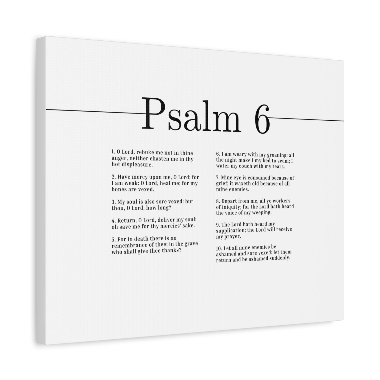 Scripture Canvas Receive My Prayer Psalm 6 Christian Wall Art Bible Verse Print Ready to Hang-Express Your Love Gifts