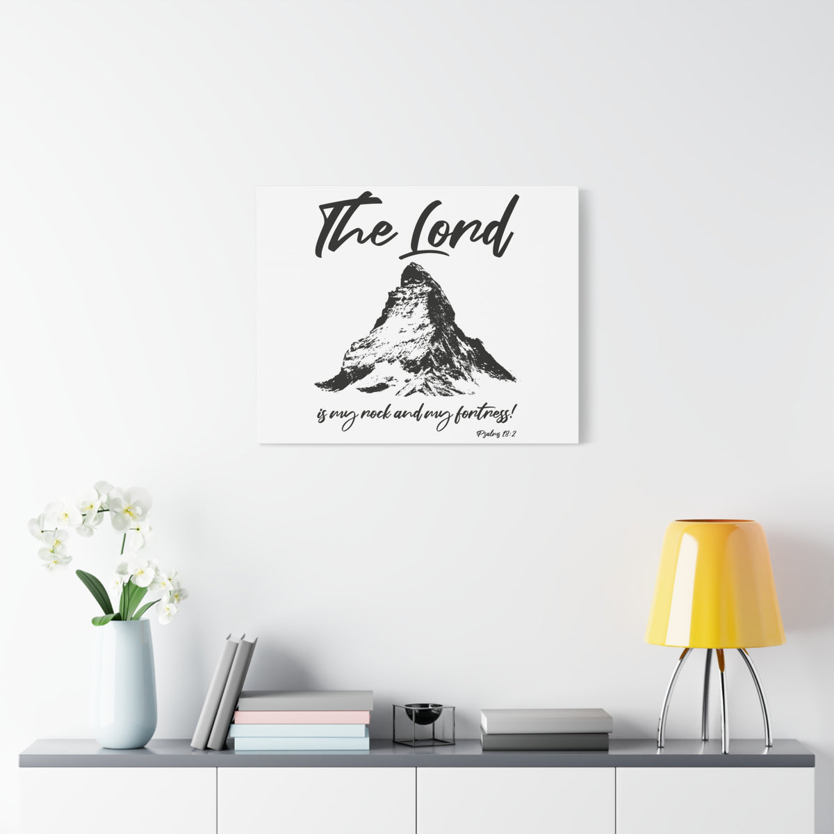 Scripture Walls Psalms 18:2 My Rock My Fortress Bible Verse Canvas Christian Wall Art Ready to Hang Unframed-Express Your Love Gifts