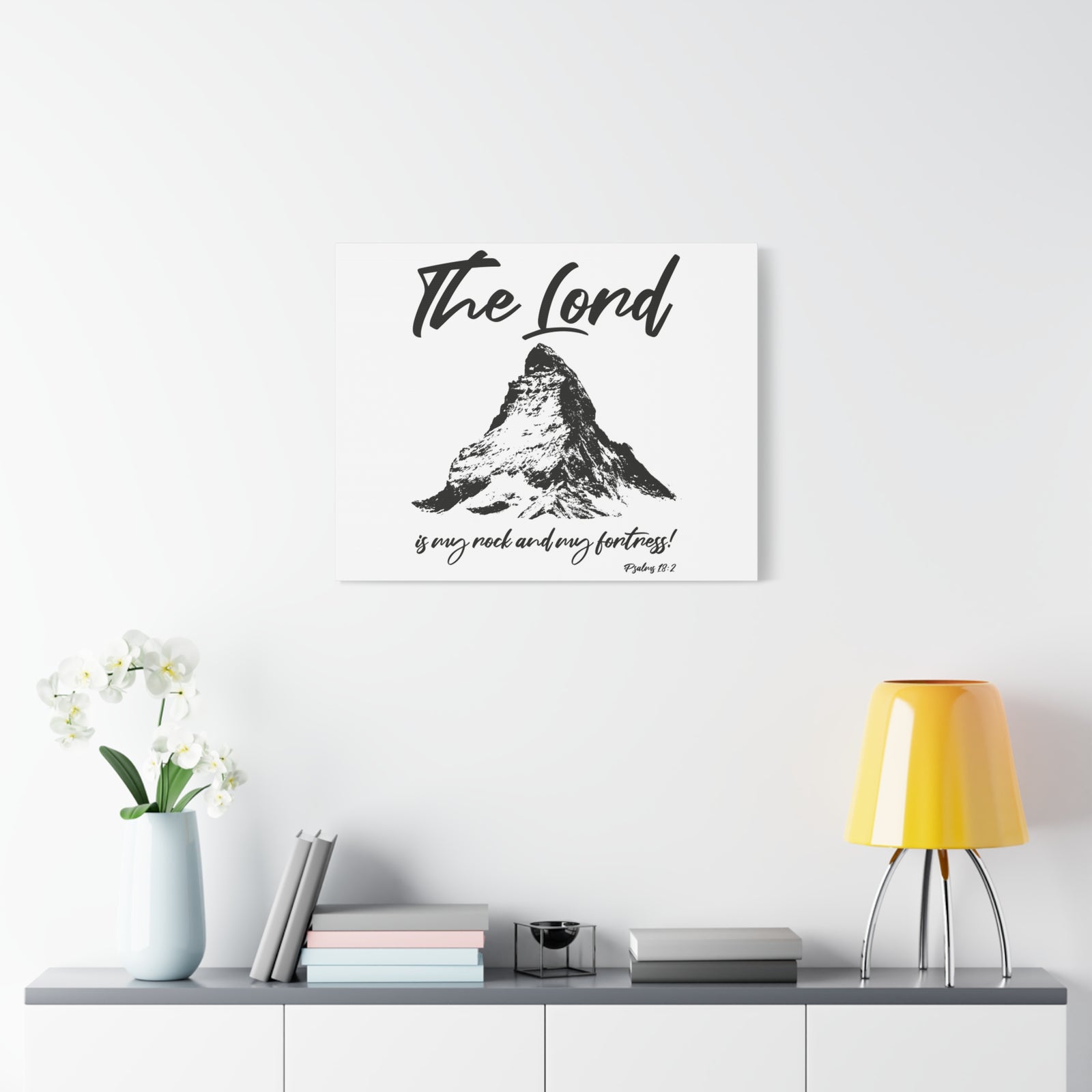 Scripture Walls Psalms 18:2 My Rock My Fortress Bible Verse Canvas Christian Wall Art Ready to Hang Unframed-Express Your Love Gifts