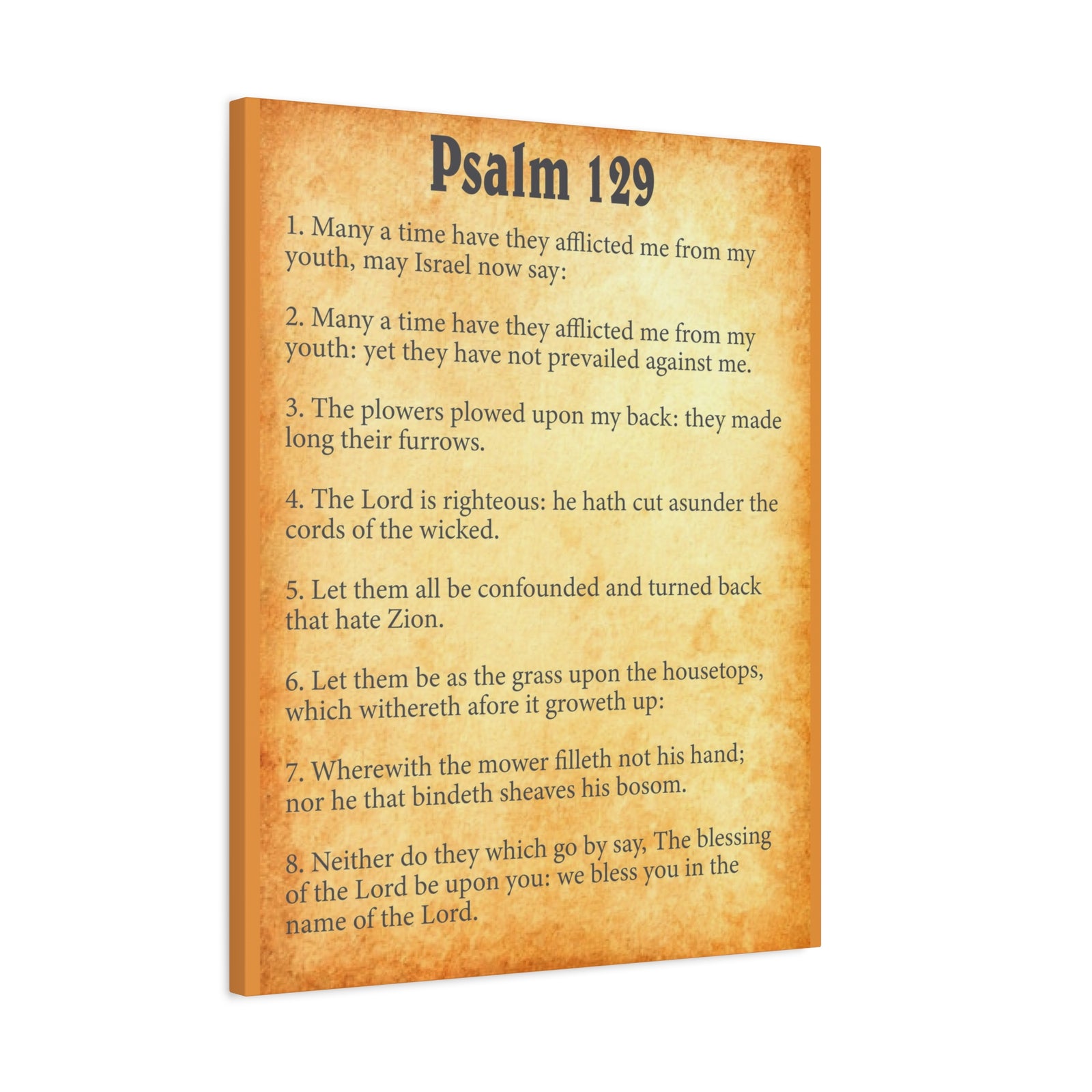 Scripture Walls Psalm 129 Gold Bible Chapter Canvas Christian Wall Art Ready to Hang-Express Your Love Gifts