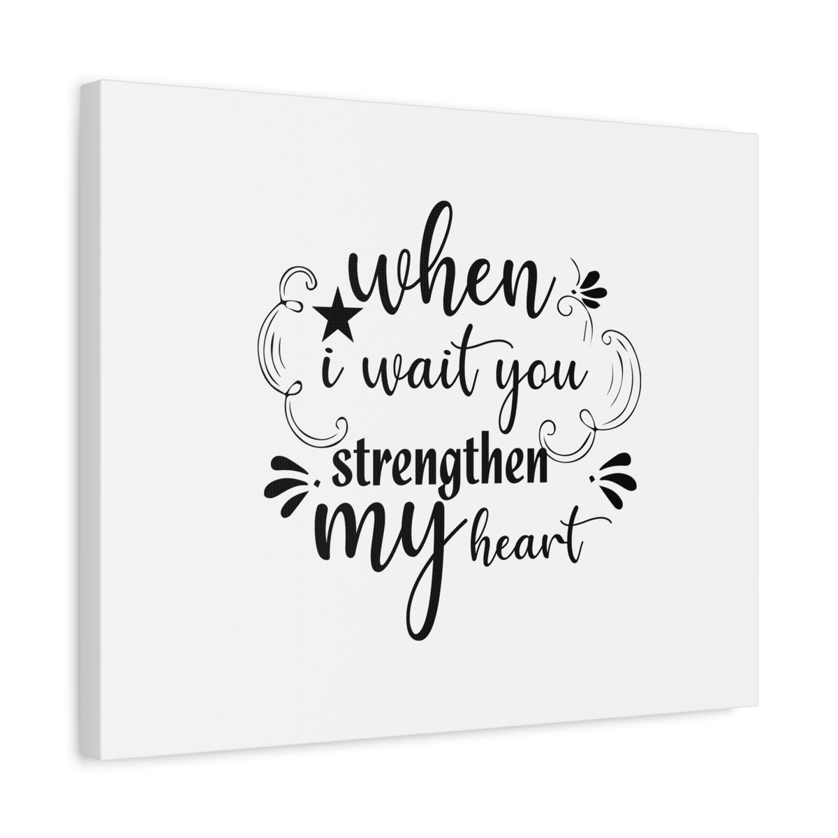 Scripture Canvas Strengthen My Heart Psalm 27:14 Star Christian Wall Art Bible Verse Print Ready to Hang-Express Your Love Gifts