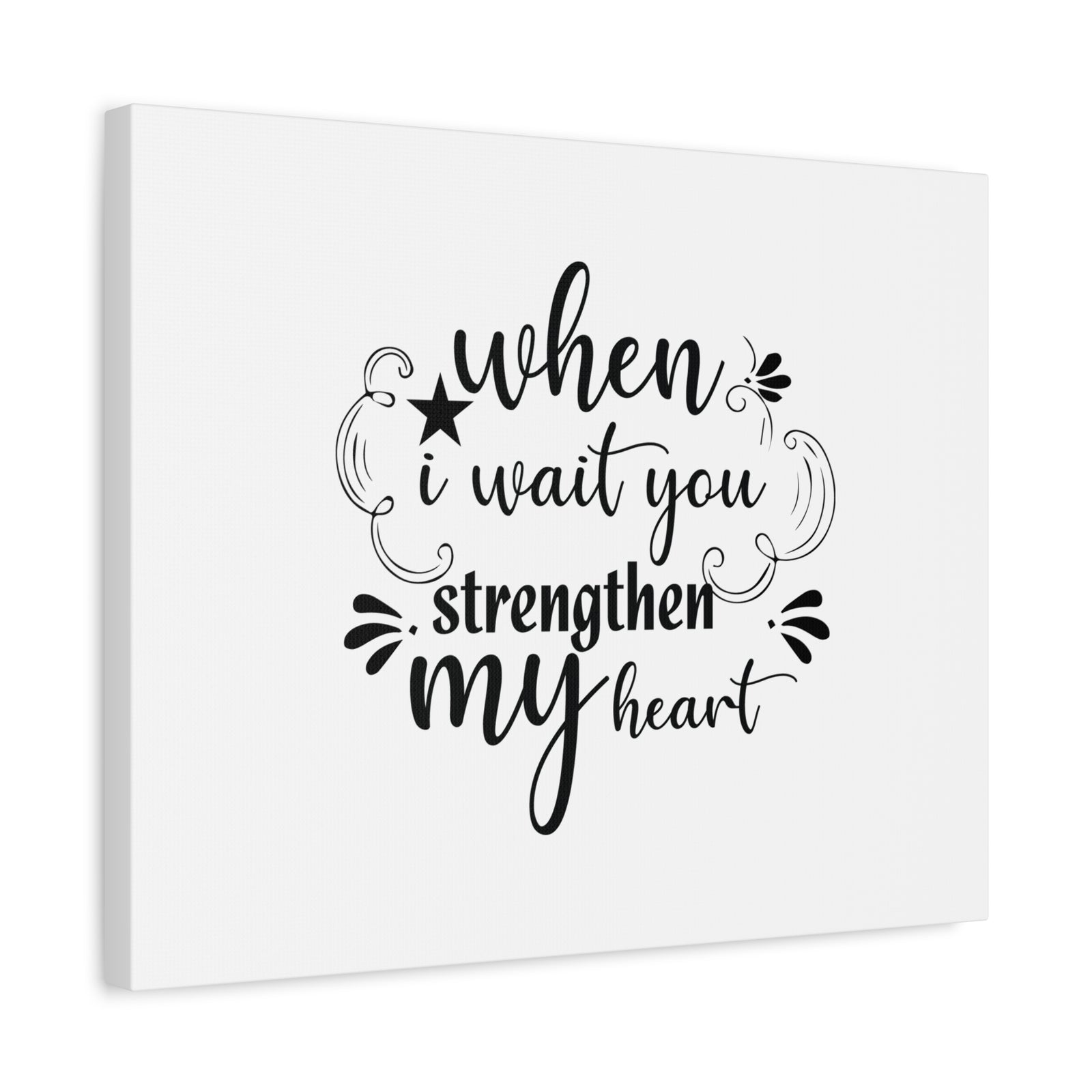 Scripture Canvas Strengthen My Heart Psalm 27:14 Star Christian Wall Art Bible Verse Print Ready to Hang-Express Your Love Gifts