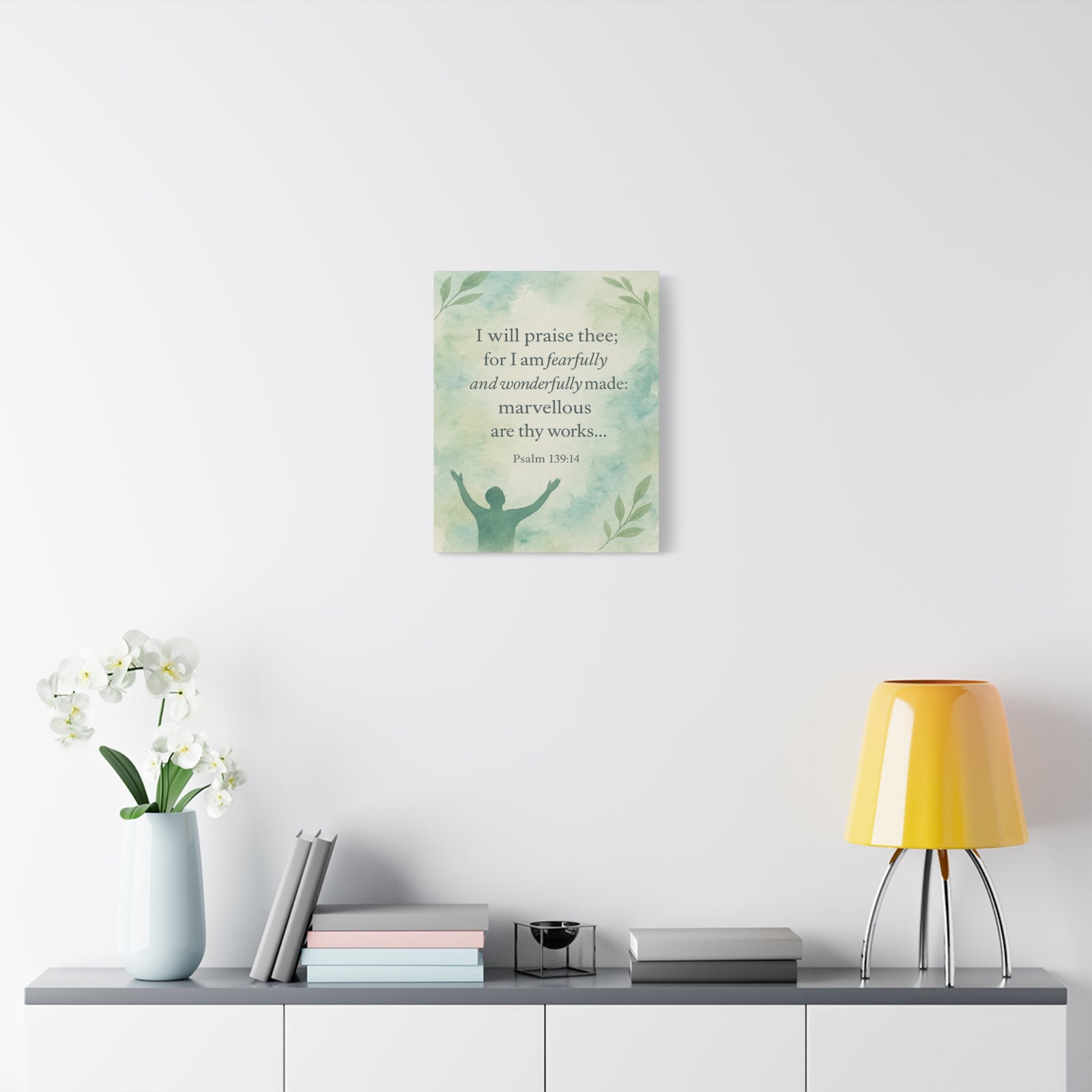 Bible Verse Canvas Psalm 139:14 Christian Home Décor Wall Art Scripture Ready to Hang Faith Print-Express Your Love Gifts