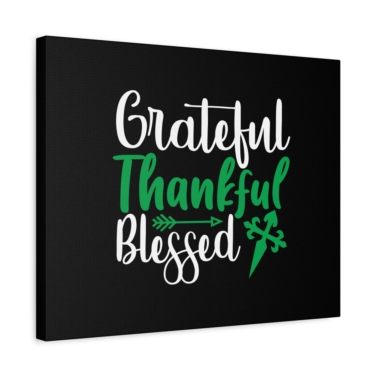 Scripture Canvas Grateful, Thankful, Blessed Psalm 106:1 Christian Wall Art Bible Verse Print Ready to Hang-Express Your Love Gifts