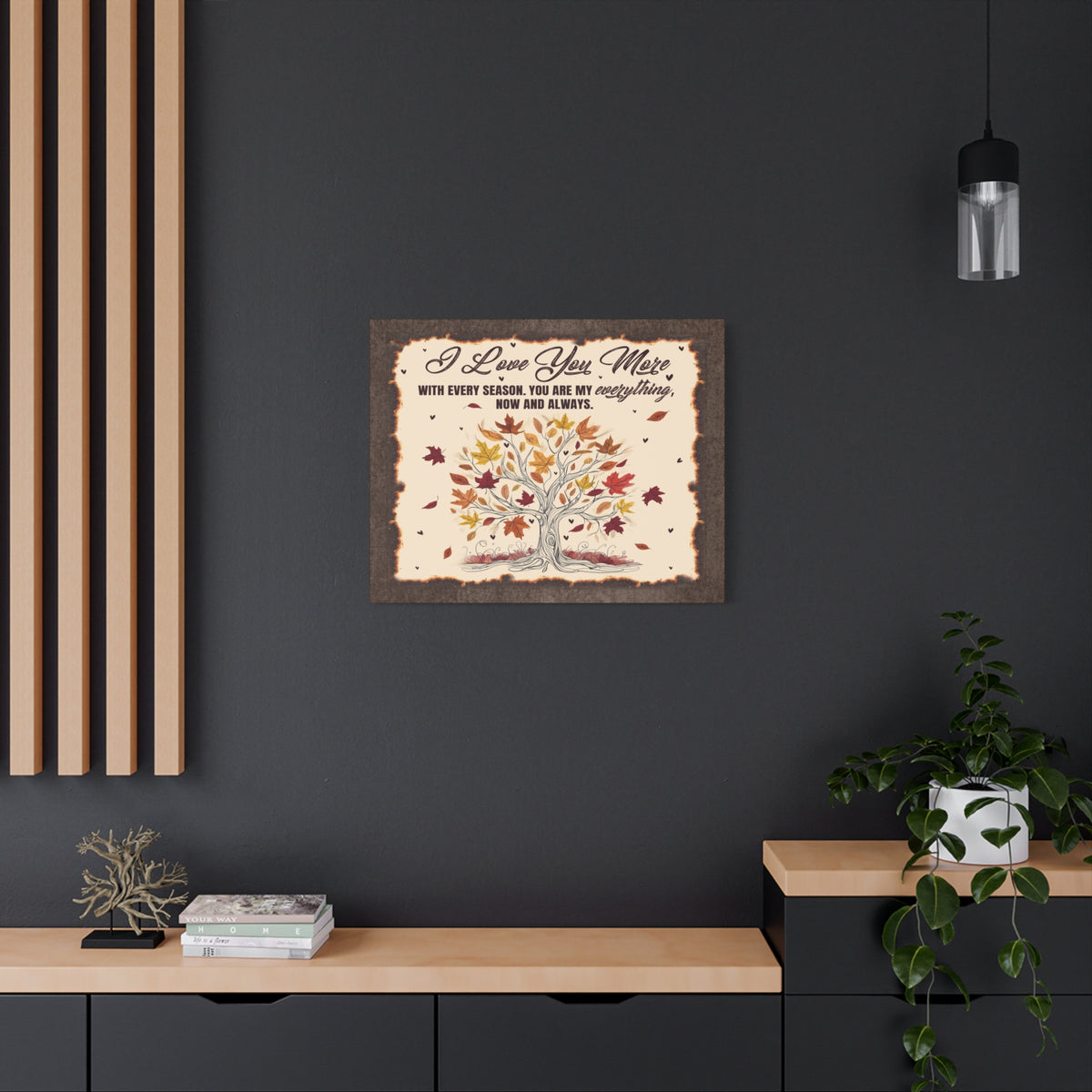 To My Wife I Love You More - Seasonal Tree of Love Canvas Wall Art - Heartfelt Gift for Every Season-Express Your Love Gifts