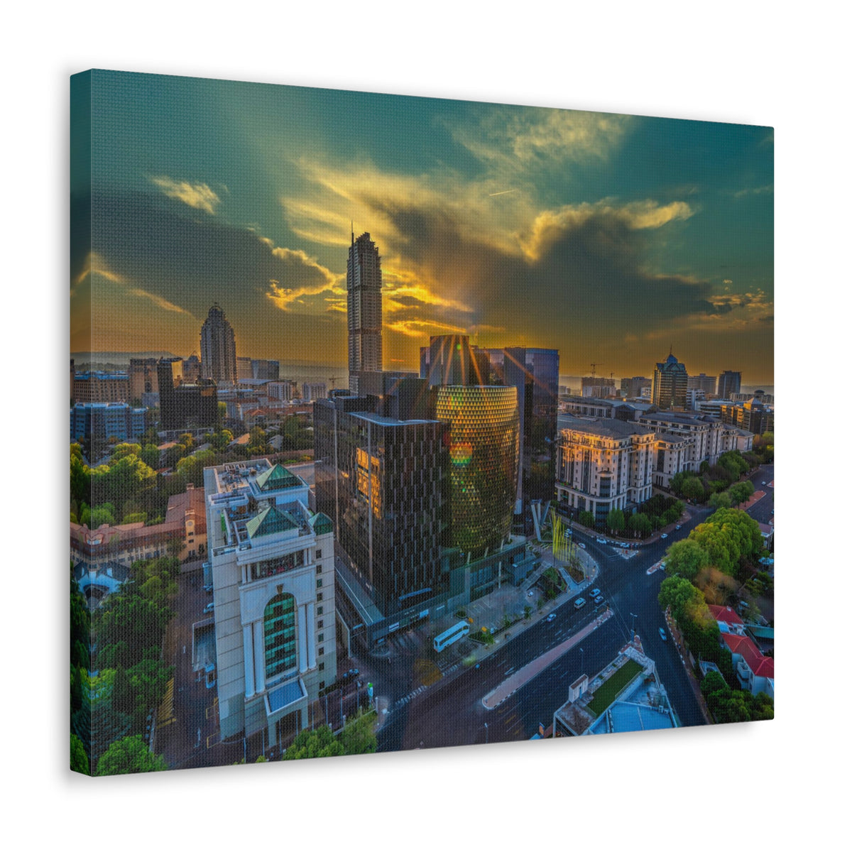 Johannesburg Daytime Skyline Canvas Artwork High-Quality Breathtaking Stunning Cityscape for Home Decor Ready to Hang-Express Your Love Gifts