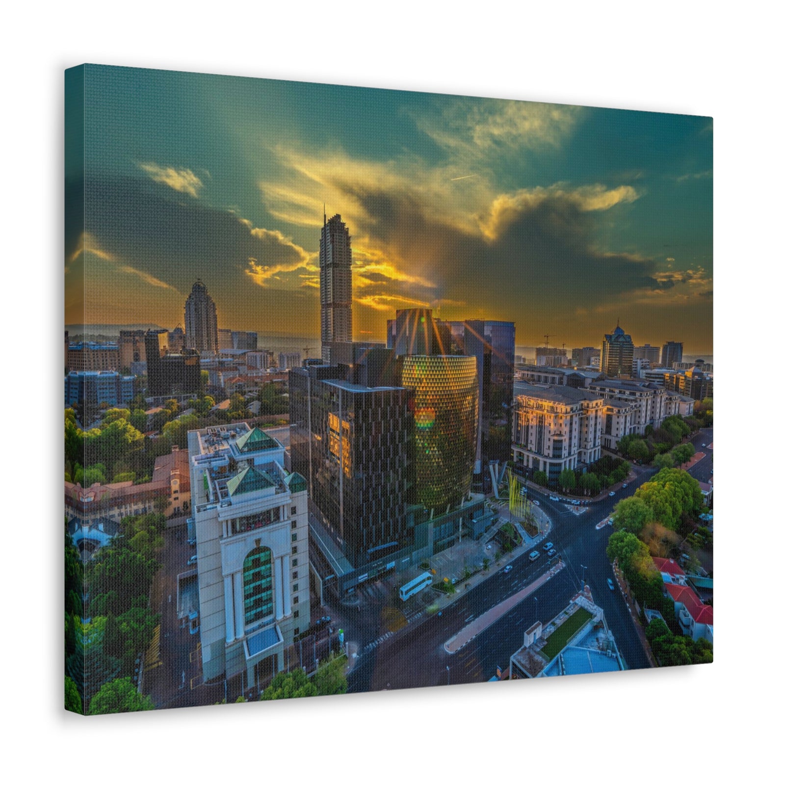 Johannesburg Daytime Skyline Canvas Artwork High-Quality Breathtaking Stunning Cityscape for Home Decor Ready to Hang-Express Your Love Gifts