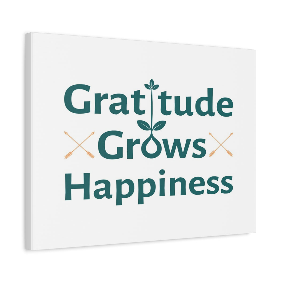 Gratitude Grows Happiness Inspirational Motivational Quote Canvas Wall Art for Home Decor Ready-to-Hang-Express Your Love Gifts