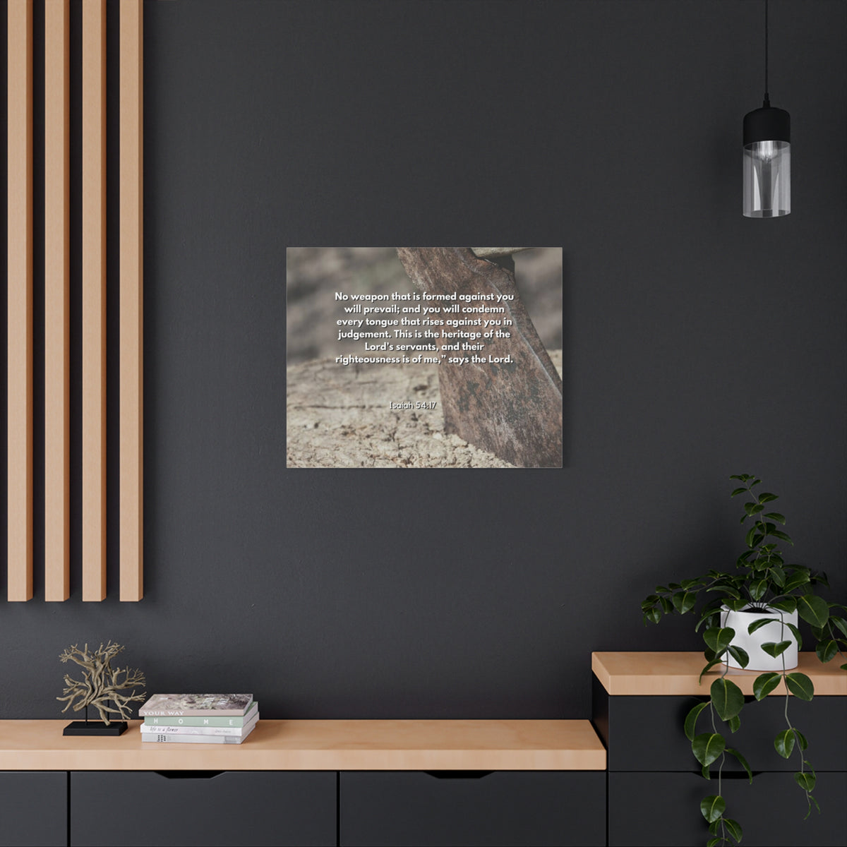 Scripture Canvas No Weapon Formed Isaiah 54:17 Christian Wall Art Bible Verse Print Ready to Hang-Express Your Love Gifts