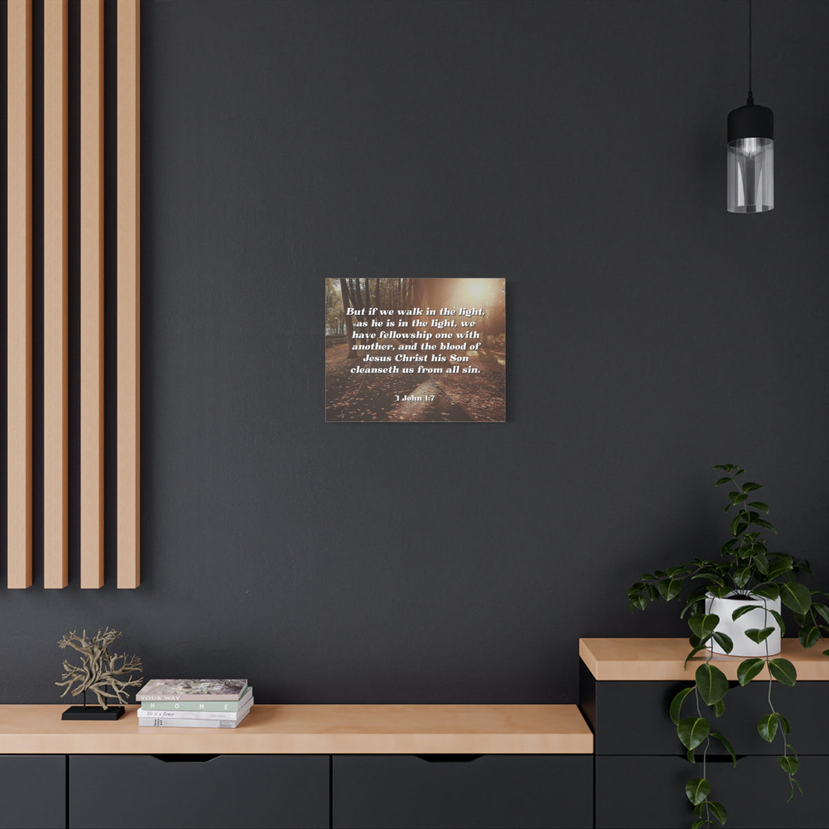 Scripture Canvas Cleanseth Us 1 John 1:7 Christian Wall Art Bible Verse Print Ready to Hang-Express Your Love Gifts