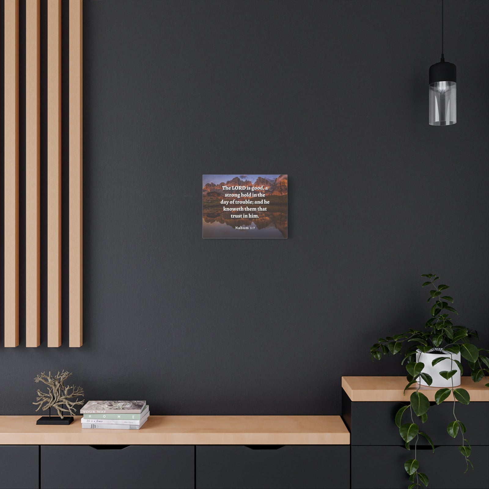 Scripture Walls Lord Is Good Nahum 1:7 Bible Verse Canvas Christian Wall Art Ready to Hang-Express Your Love Gifts