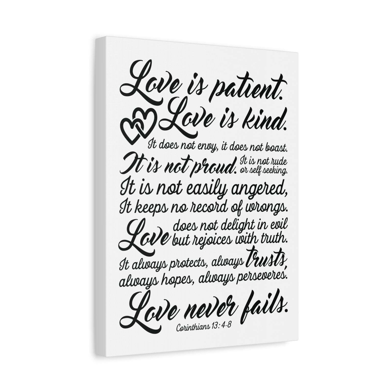 Scripture Canvas Love Is Patient Corinthians 13:4-8 Christian Wall Art Bible Verse Print Ready to Hang-Express Your Love Gifts
