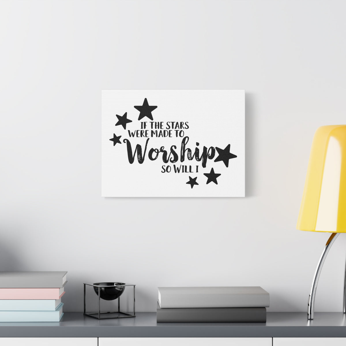 Scripture Canvas If The Stars Were Made To Worship So Will I Psalms 148:3-6 Christian Wall Art Print Ready to Hang-Express Your Love Gifts