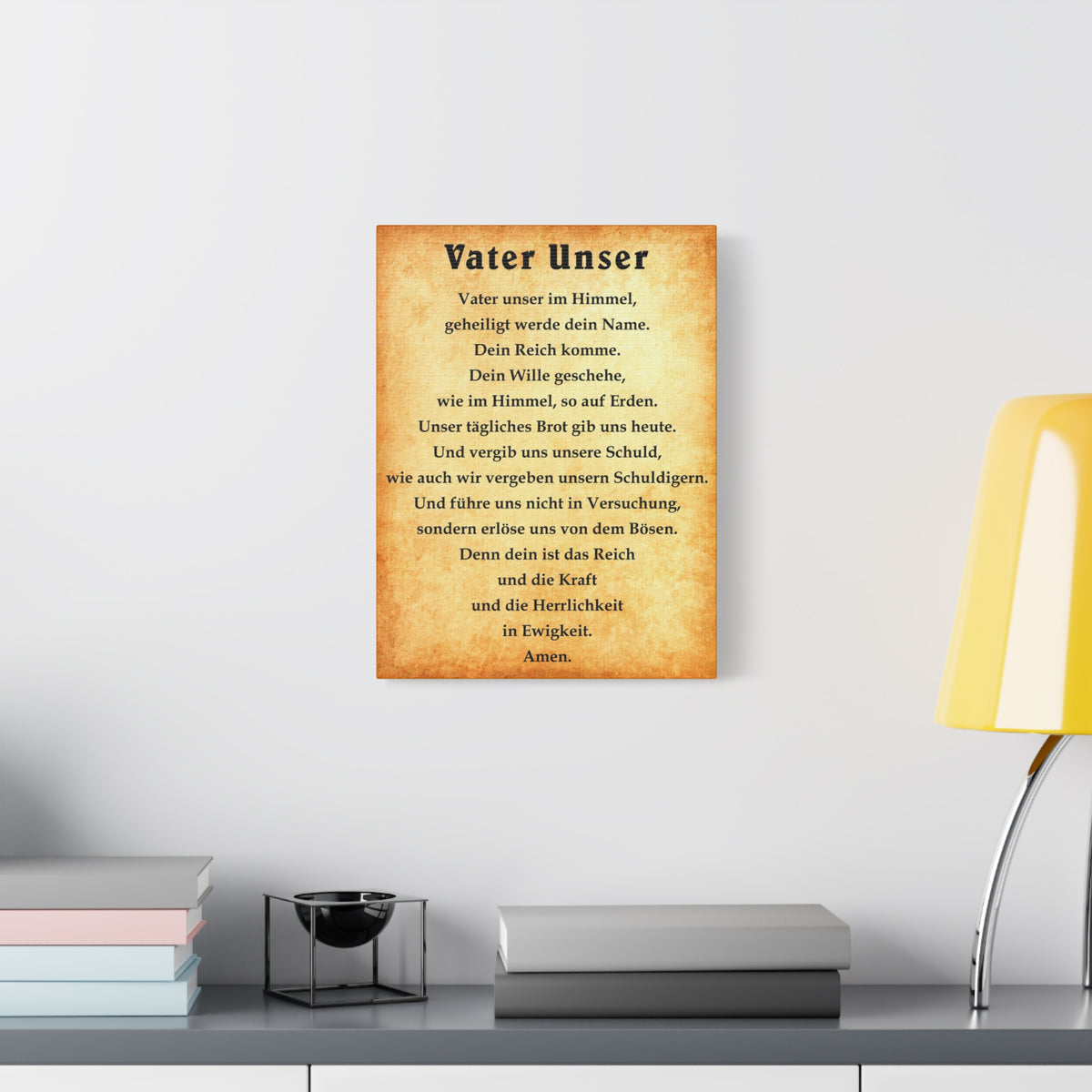Scripture Walls Lord's Prayer Vater Unser German Gold Bible Verse Canvas Christian Wall Art Ready to Hang Unframed-Express Your Love Gifts