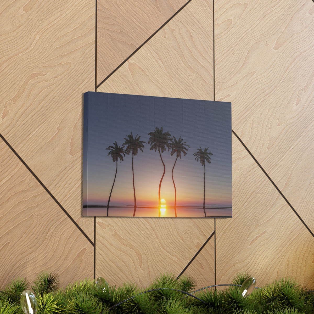 Palm Trees Tropical Sunset Ocean Canvas Wall Art for Home Decor Ready-to-Hang-Express Your Love Gifts