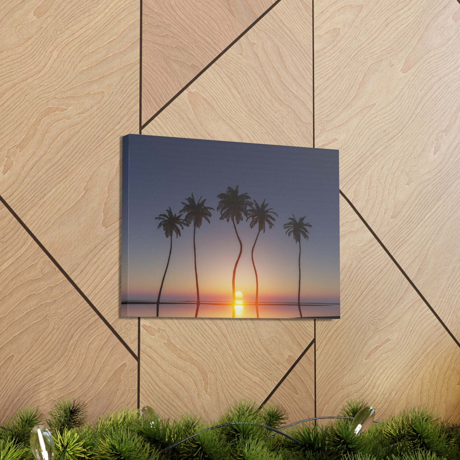 Palm Trees Tropical Sunset Ocean Canvas Wall Art for Home Decor Ready-to-Hang-Express Your Love Gifts