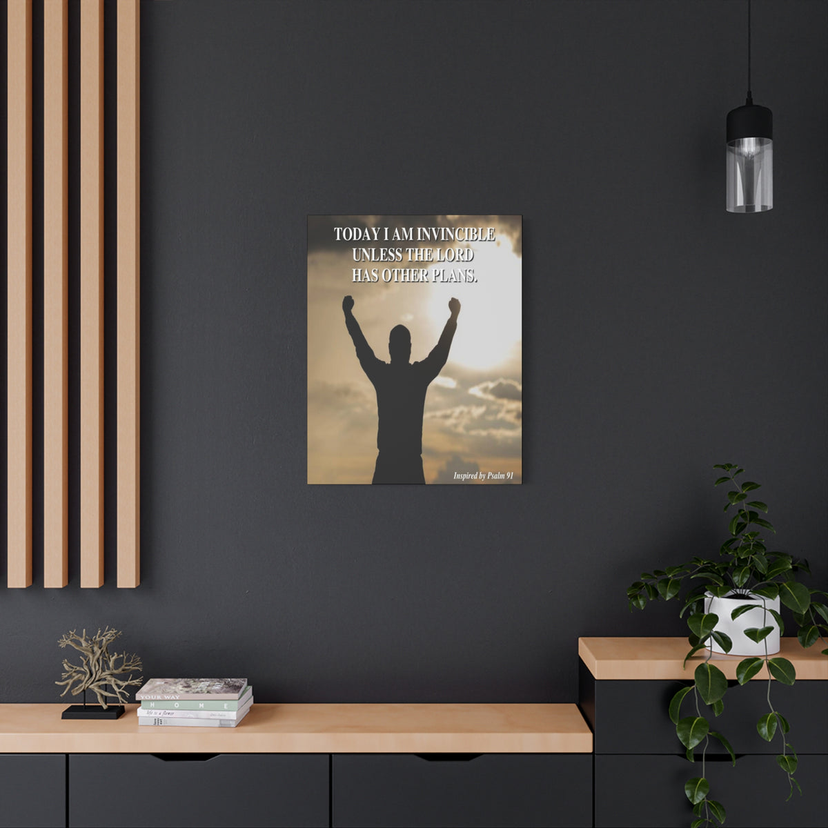 Scripture Walls Today I Am Invincible Canvas Psalm 91 Bible Verse Canvas Christian Wall Art Ready to Hang-Express Your Love Gifts