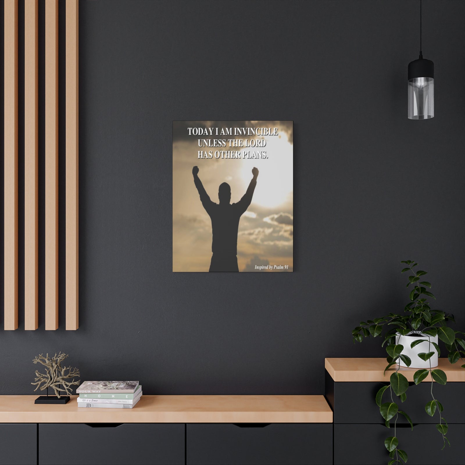 Scripture Walls Today I Am Invincible Canvas Psalm 91 Bible Verse Canvas Christian Wall Art Ready to Hang-Express Your Love Gifts