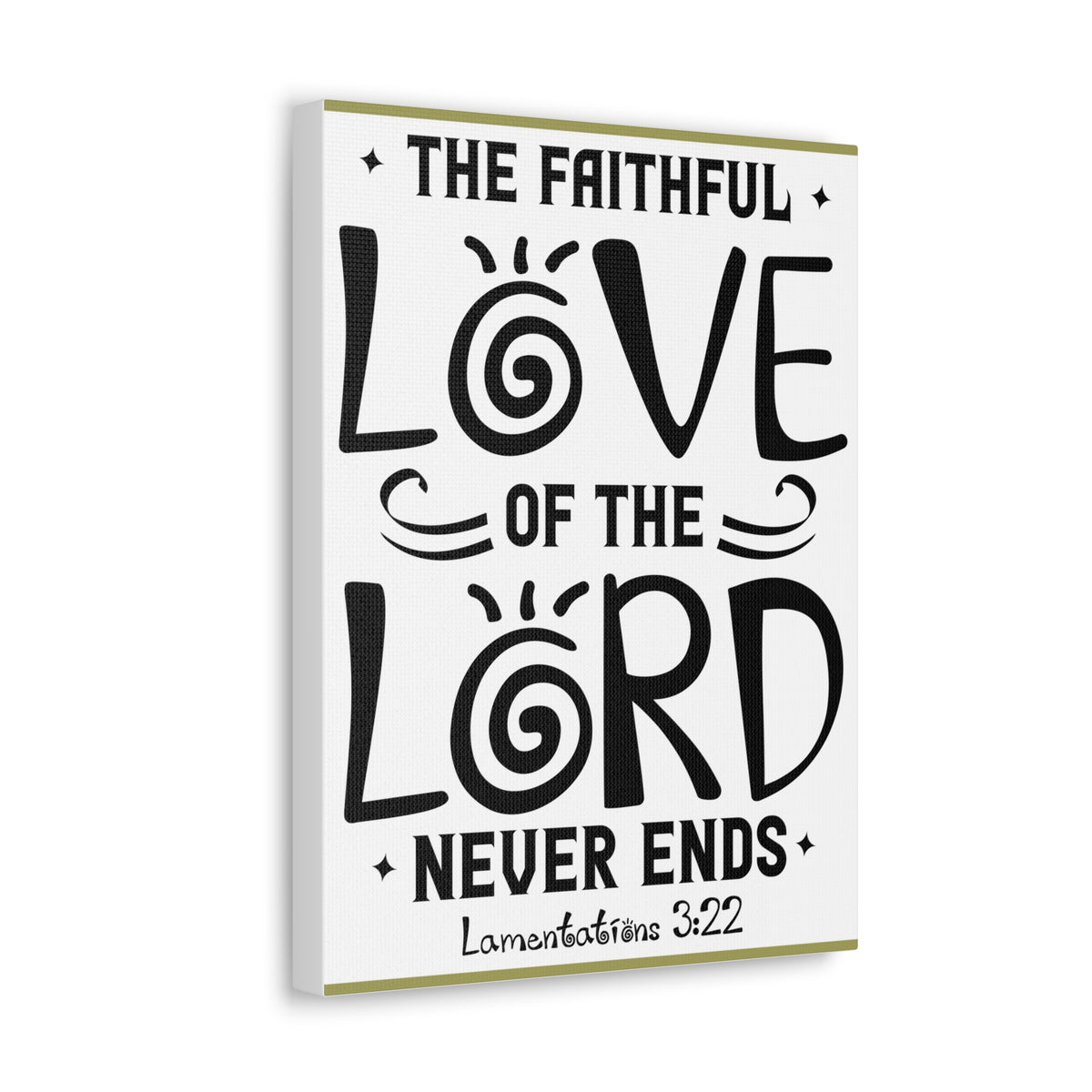 Scripture Canvas The Faithful Love Of The Lord Lamentations 3:22 Christian Wall Art Bible Verse Print Ready To Hang-Express Your Love Gifts