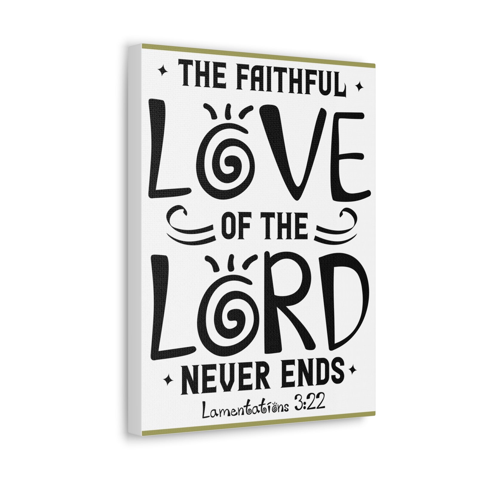 Scripture Canvas The Faithful Love Of The Lord Lamentations 3:22 Christian Wall Art Bible Verse Print Ready To Hang-Express Your Love Gifts