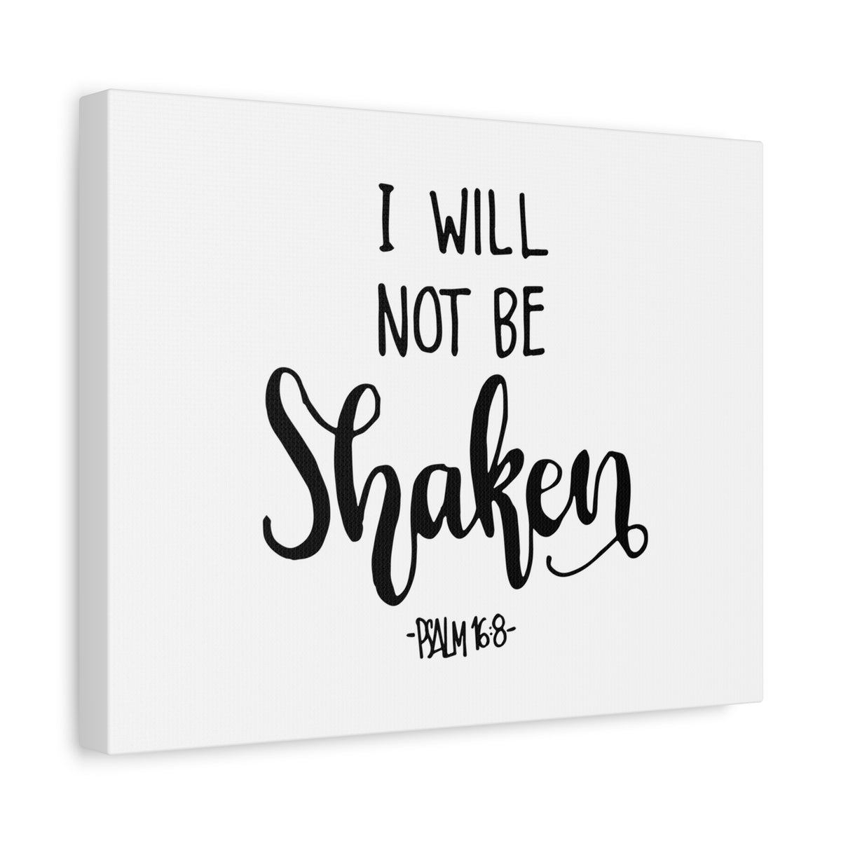 Scripture Canvas Not Be Shaken Psalm 16:8 Christian Wall Art Bible Verse Print Ready to Hang-Express Your Love Gifts