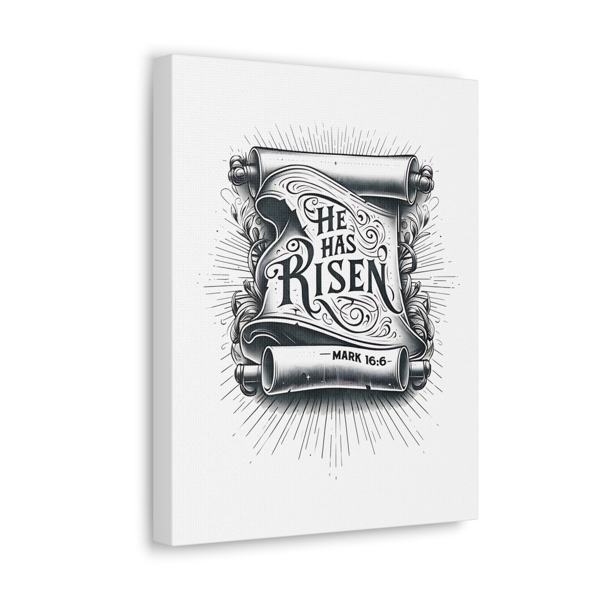 Scripture Walls Mark 16:6 He Has Risen Bible Verse Canvas Christian Wall Art Ready to Hang Unframed-Express Your Love Gifts