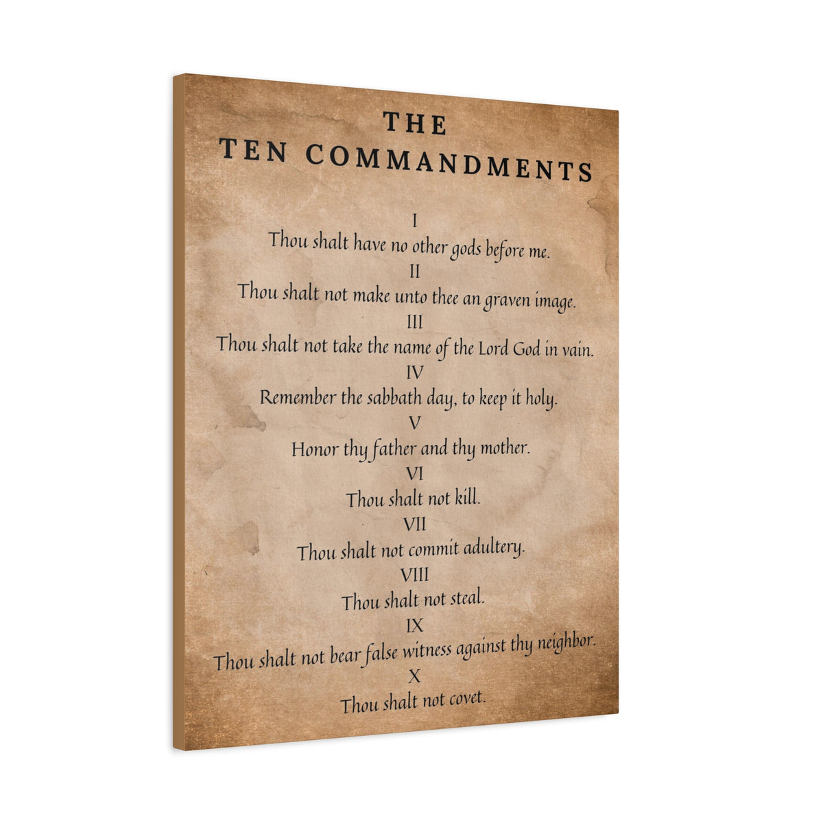Scripture Canvas 10 Commandments Christian Wall Art Bible Verse Print Ready to Hang-Express Your Love Gifts