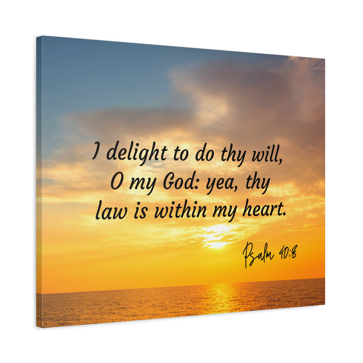 Scripture Walls Thy Will Psalms 40:8 Bible Verse Canvas Christian Wall Art Ready to Hang-Express Your Love Gifts