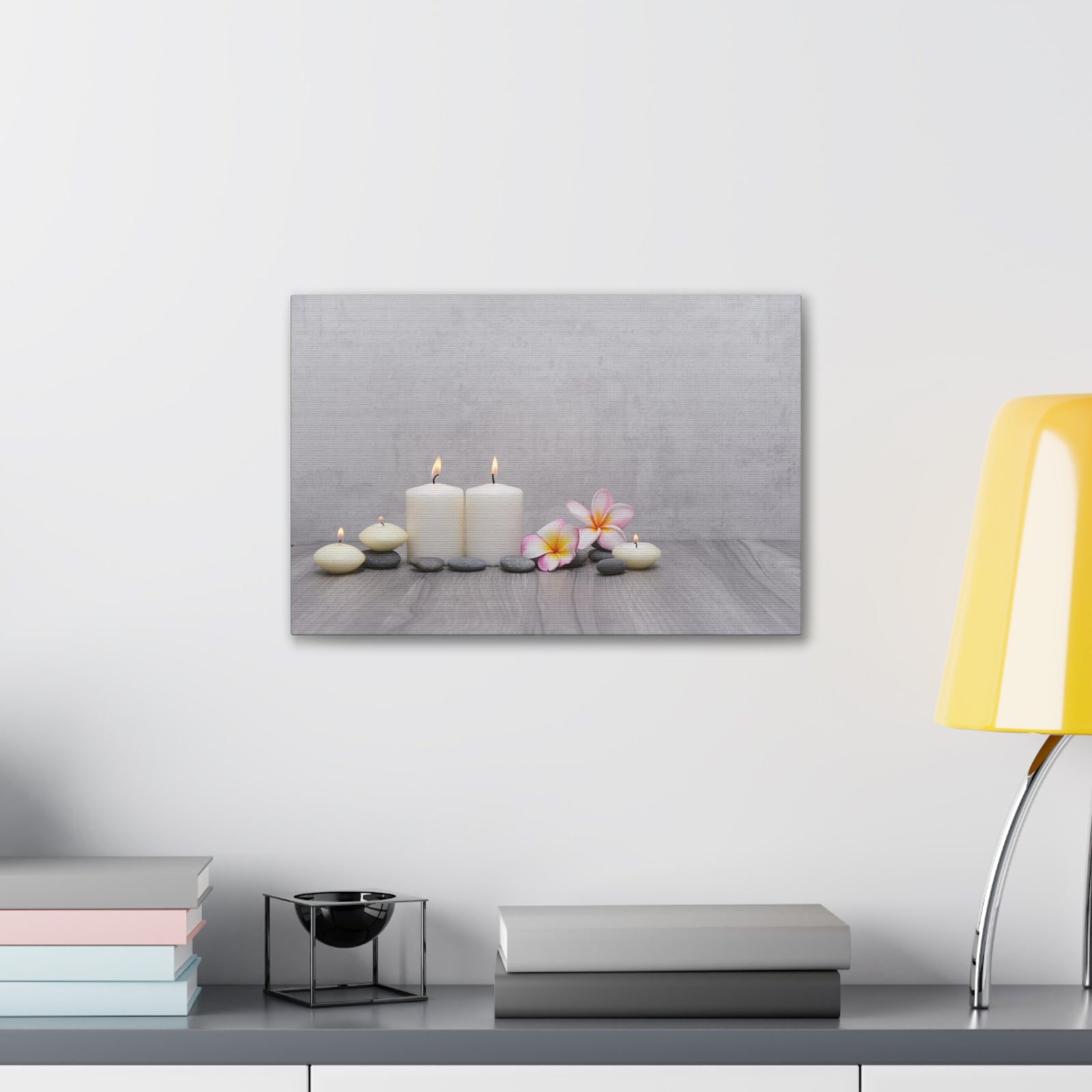 Pink Frangipani and Candle Forest Floral Nature Photography Canvas Wall Art for Home Decor Ready-to-Hang-Express Your Love Gifts