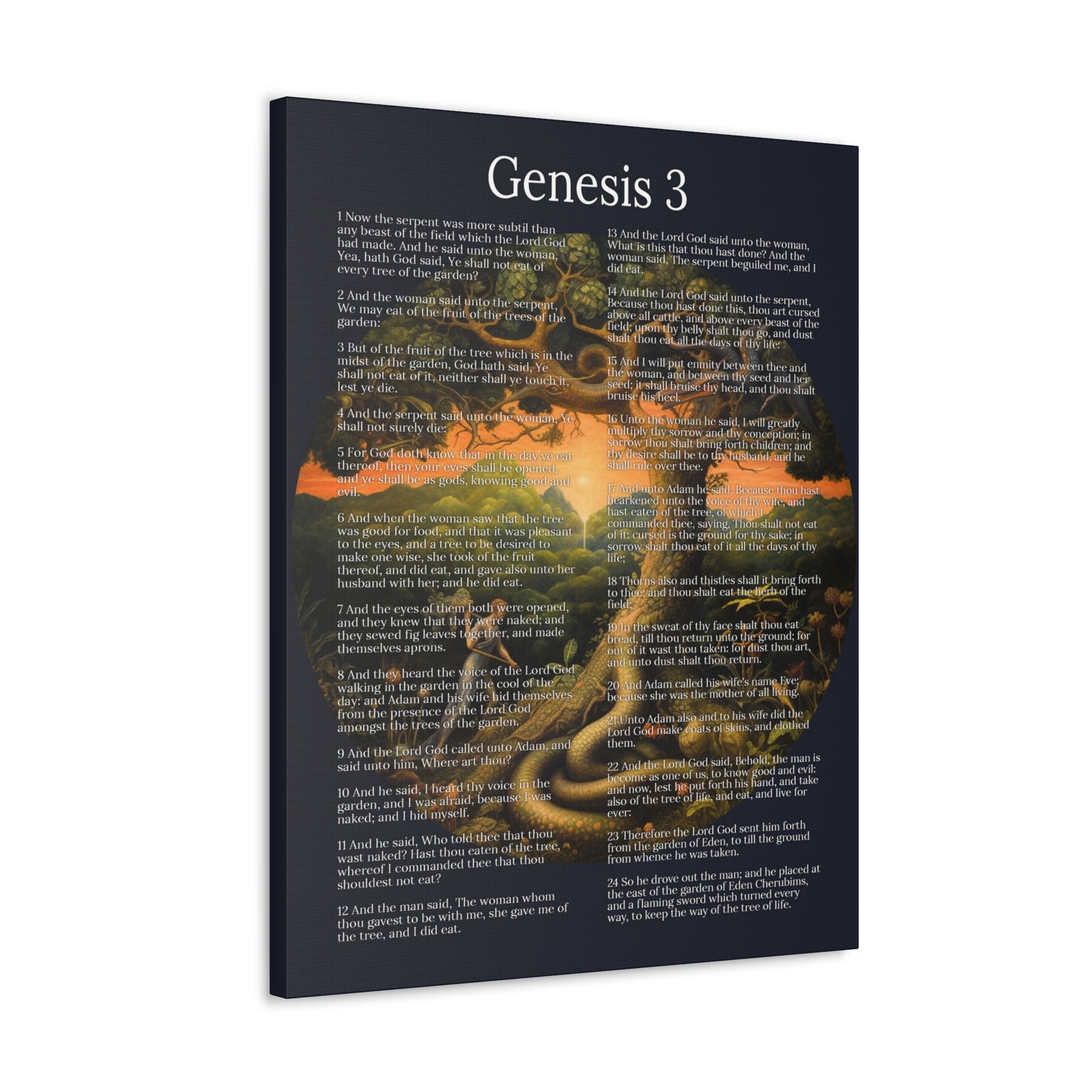 Scripture Walls Fall of Man Genesis 3 Chapter Christian Wall Art Print Ready to Hang Unframed-Express Your Love Gifts