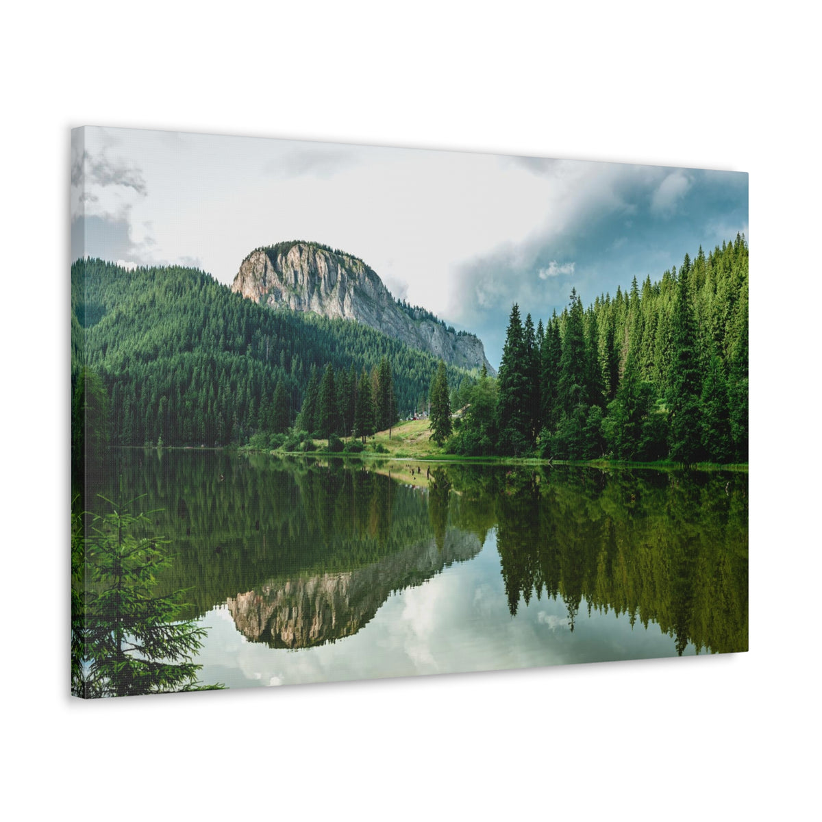 Forest Teal Lake Nature Wilderness Photography Canvas Wall Art for Home Decor Ready-to-Hang-Express Your Love Gifts
