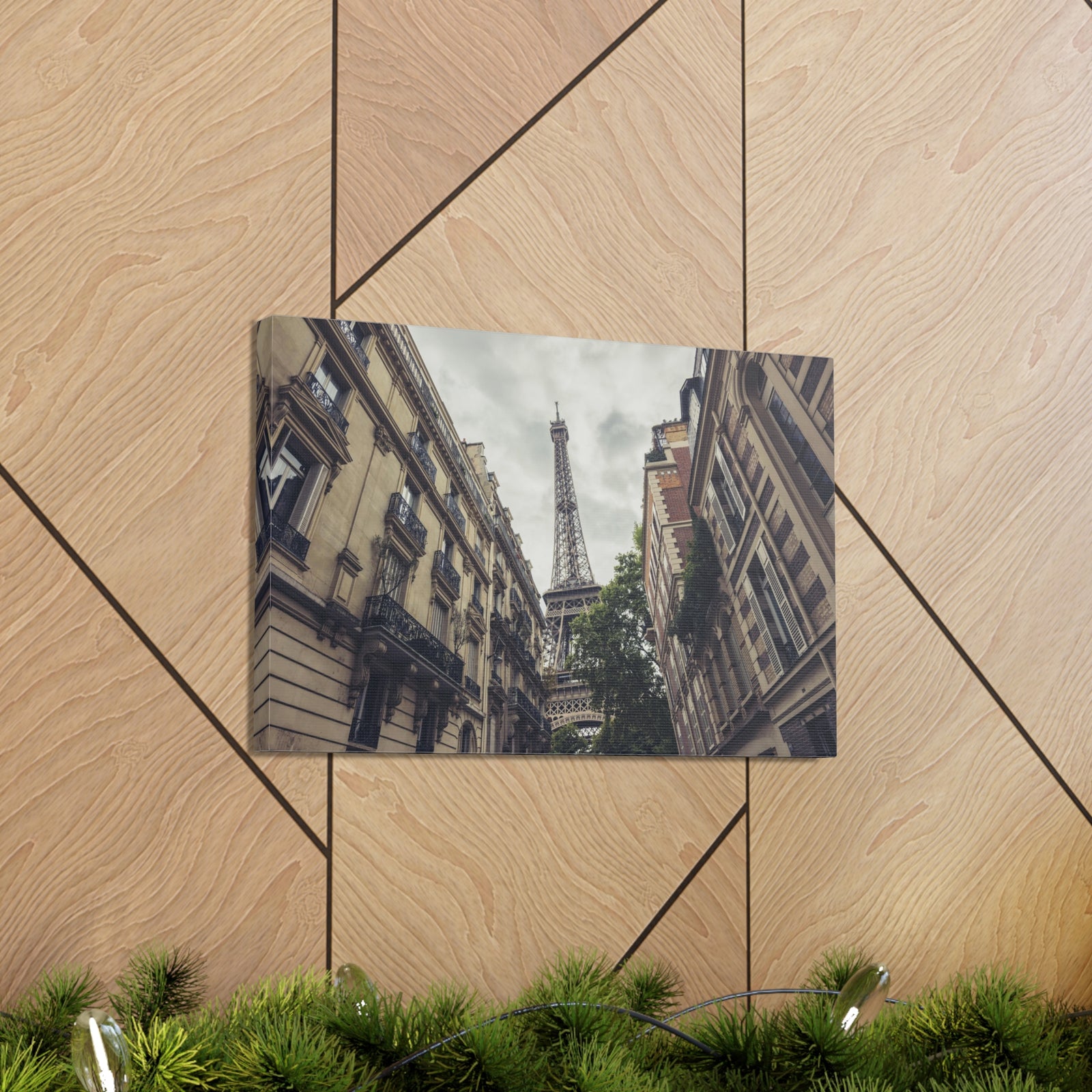 Paris Eiffel Tower Street View France Canvas Artwork High-Quality Breathtaking French City for Home Decor Ready to Hang-Express Your Love Gifts