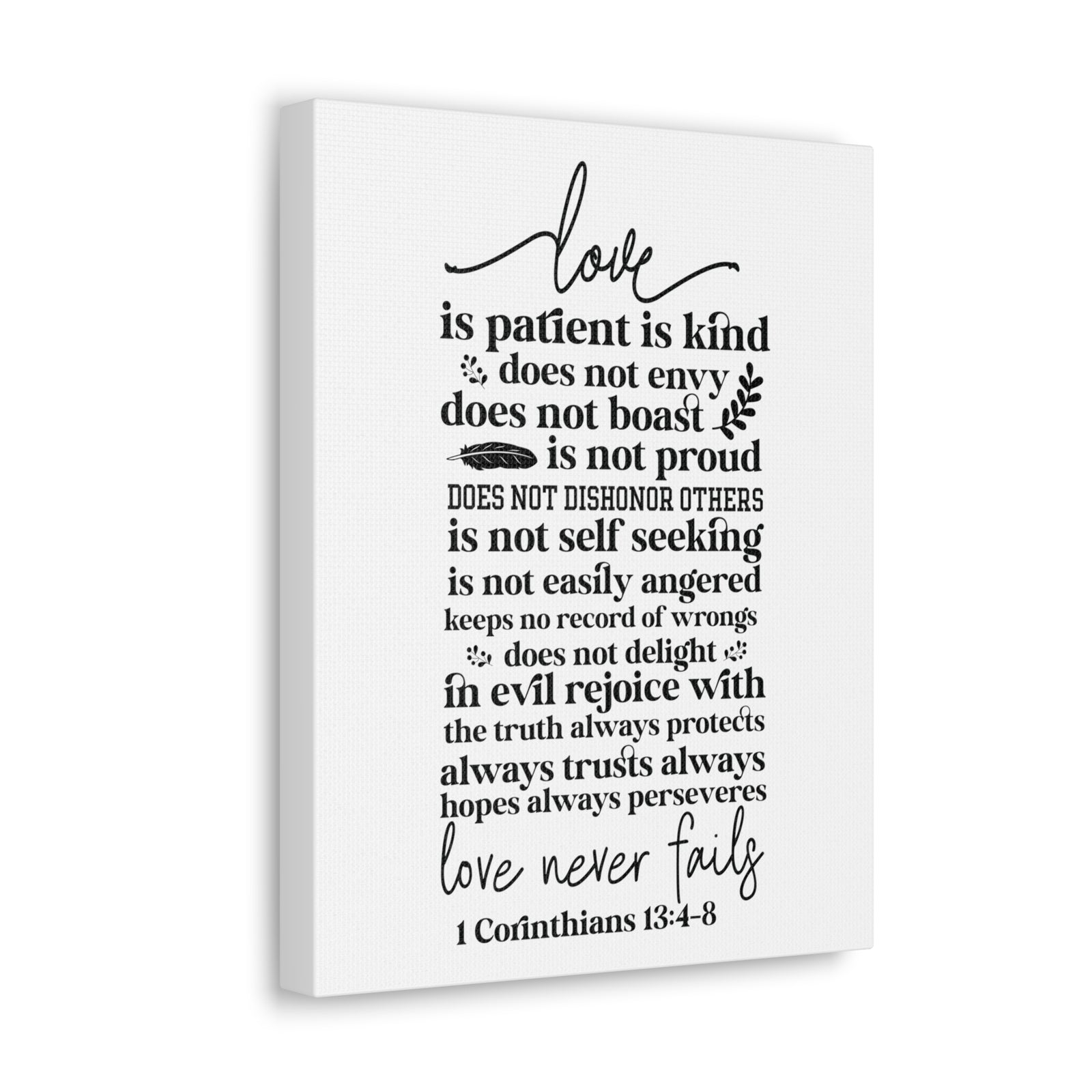 Scripture Walls 1 Corinthians 13:4-8 Love Is Bible Verse Canvas Christian Wall Art Ready to Hang Unframed-Express Your Love Gifts