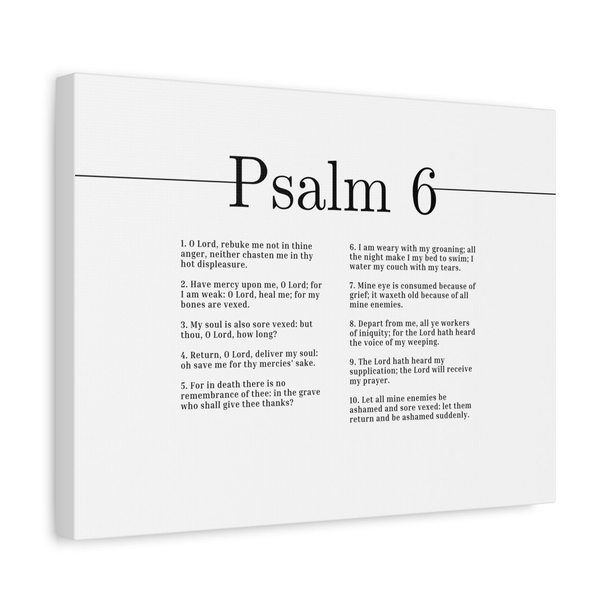 Scripture Canvas Receive My Prayer Psalm 6 Christian Wall Art Bible Verse Print Ready to Hang-Express Your Love Gifts