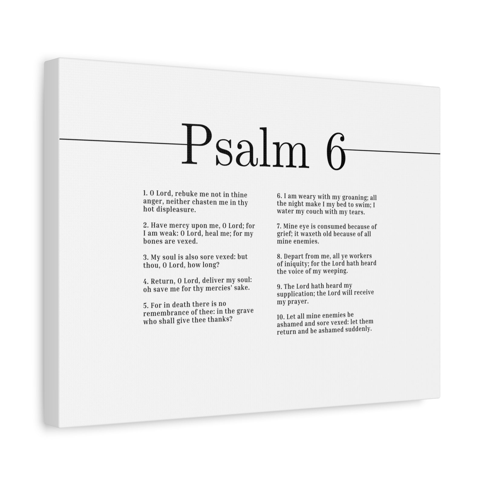 Scripture Canvas Receive My Prayer Psalm 6 Christian Wall Art Bible Verse Print Ready to Hang-Express Your Love Gifts