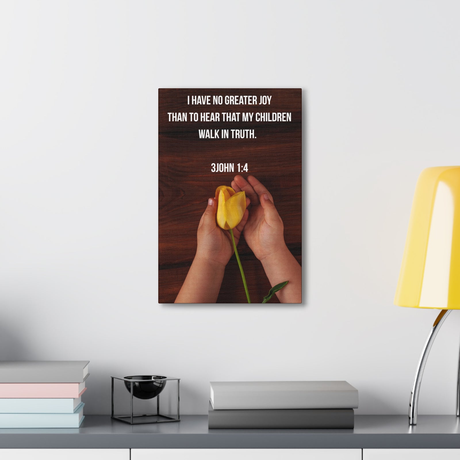 Scripture Canvas Walk In Truth 3 John 1:4 Christian Wall Art Bible Verse Print Ready to Hang-Express Your Love Gifts