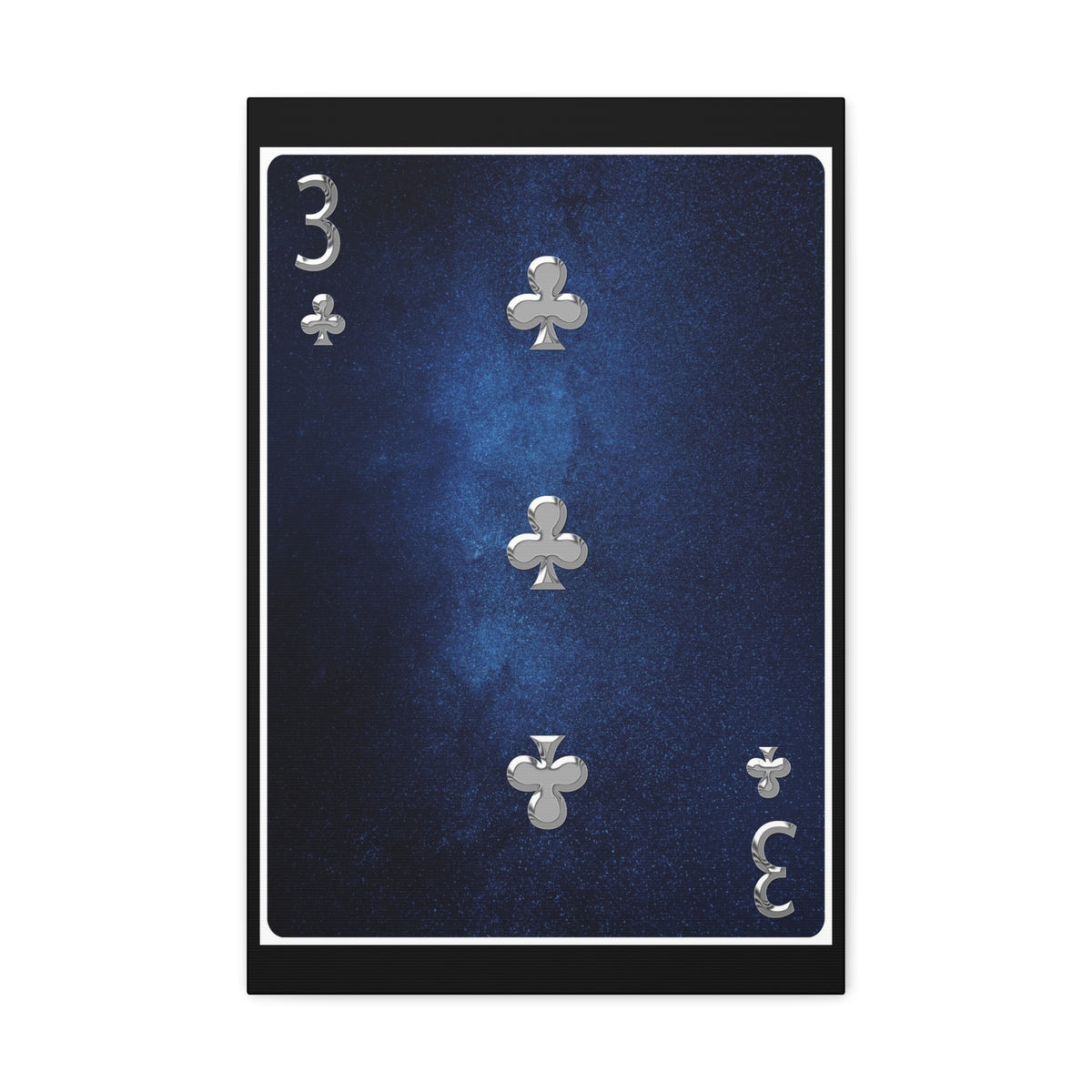 Three Of Clubs Space Background Playing Card Canvas Wall Art for Home Decor Ready-to-Hang-Express Your Love Gifts