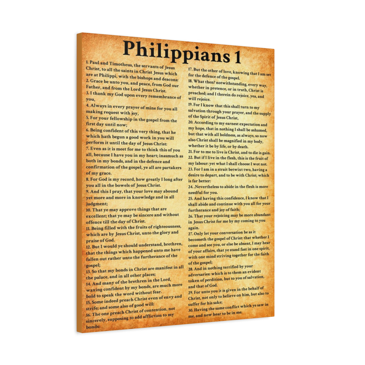 Scripture Walls Philippians 1 Gold Bible Verse Canvas Christian Wall Art Ready to Hang Unframed-Express Your Love Gifts