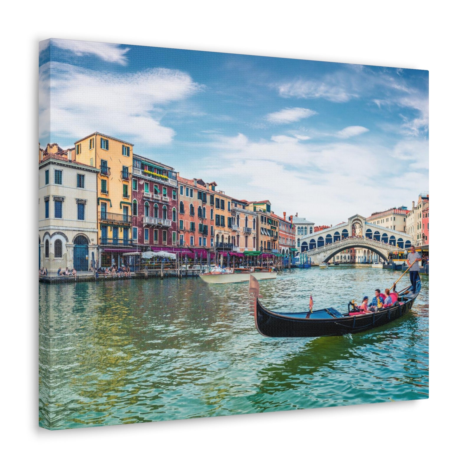 Venice Rialto Bridge Blue Sky Nature Wilderness Photography Canvas Wall Art for Home Decor Ready-to-Hang-Express Your Love Gifts