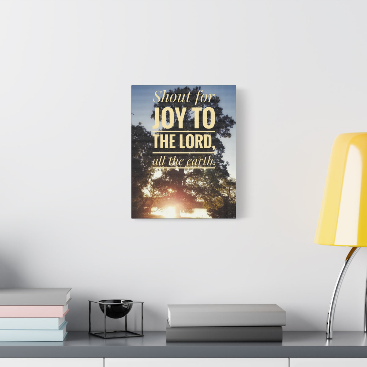 Scripture Canvas Joy To The Lord Psalms 100:1 Christian Wall Art Bible Verse Print Ready to Hang-Express Your Love Gifts