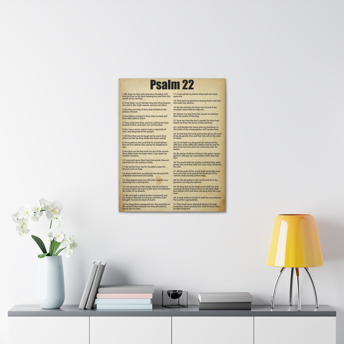 Scripture Canvas Desperate For God's Help Psalm 22 Christian Wall Art Bible Verse Print Ready to Hang-Express Your Love Gifts