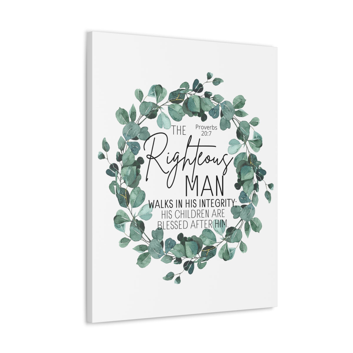 Scripture Walls Proverbs 20:7 The Righteous Man Bible Verse Canvas Christian Wall Art Ready to Hang Unframed-Express Your Love Gifts