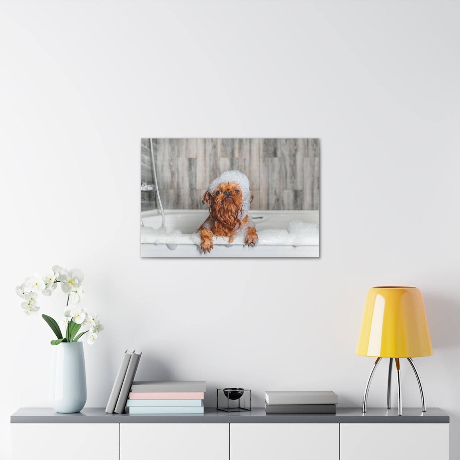 Cute Little Griffon Bathee Canvas Wall Art for Home Decor Ready-to-Hang-Express Your Love Gifts