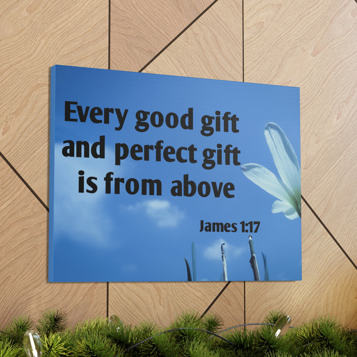 Scripture Canvas Perfect Gift James 1:17 Christian Wall Art Bible Verse Print Ready to Hang-Express Your Love Gifts