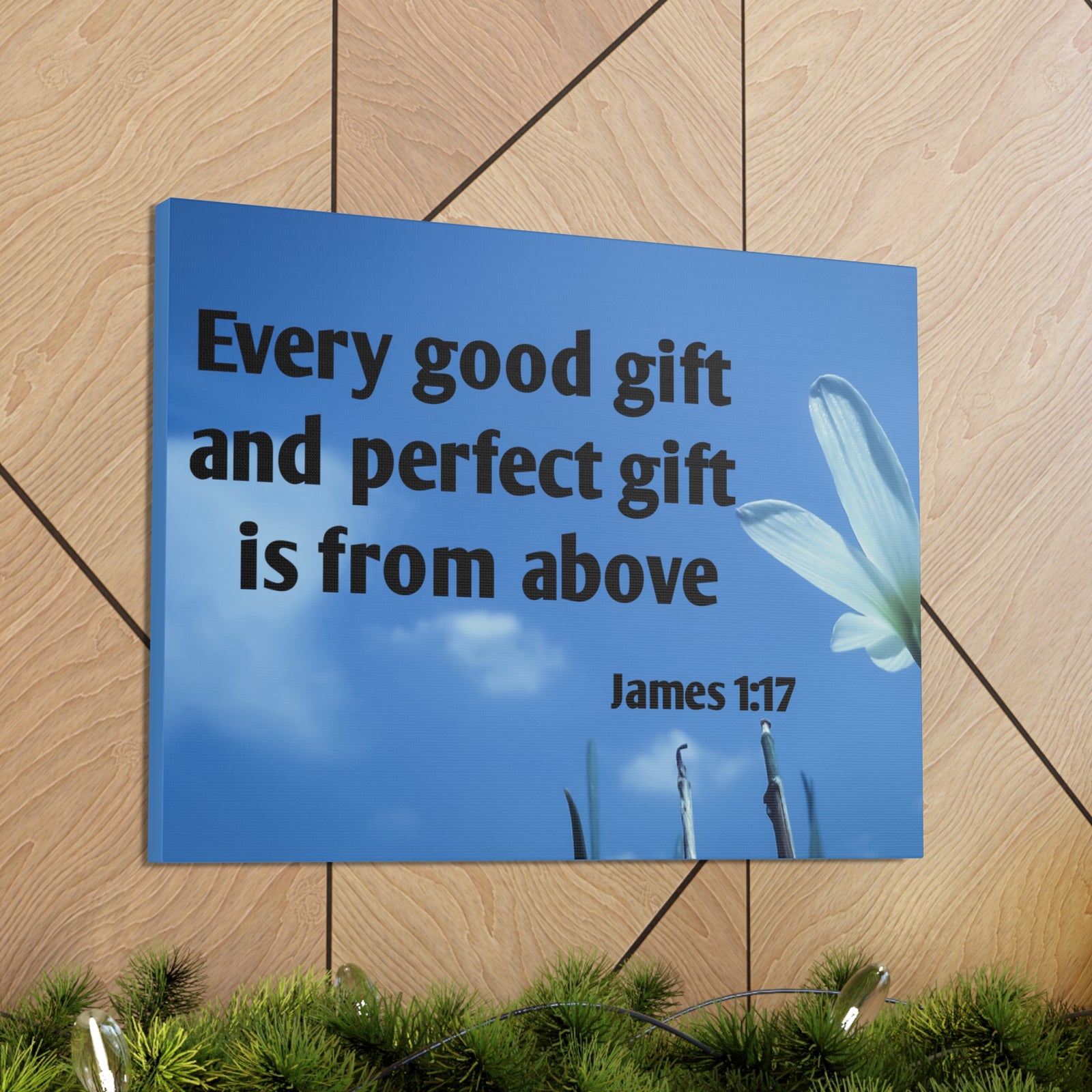 Scripture Canvas Perfect Gift James 1:17 Christian Wall Art Bible Verse Print Ready to Hang-Express Your Love Gifts