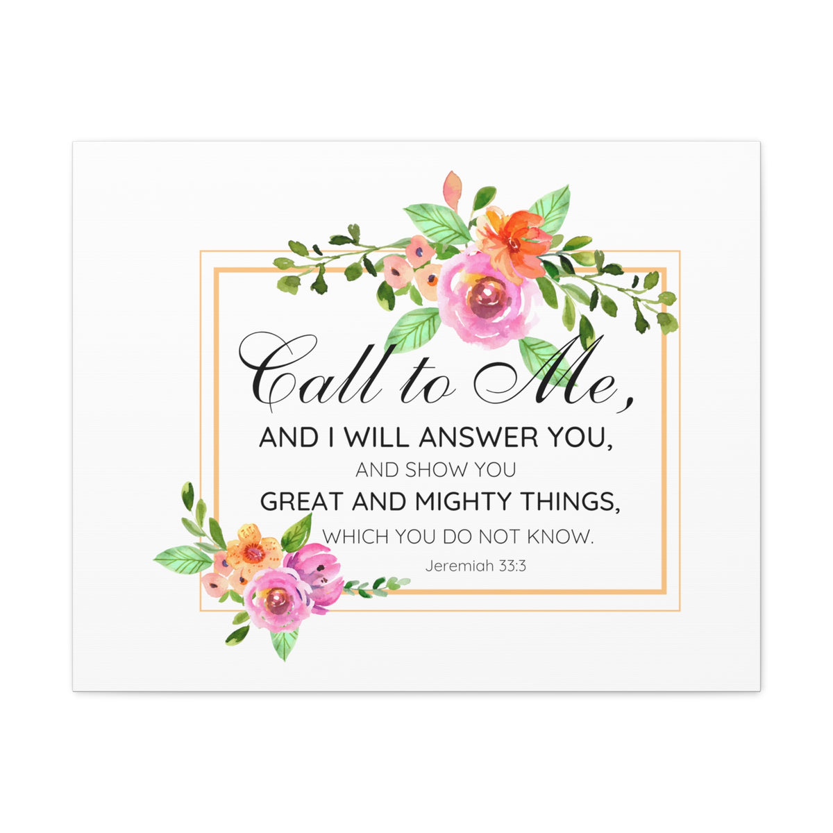 Scripture Walls Jeremiah 33:3 Call to Me Bible Verse Canvas Christian Wall Art Ready to Hang Unframed-Express Your Love Gifts