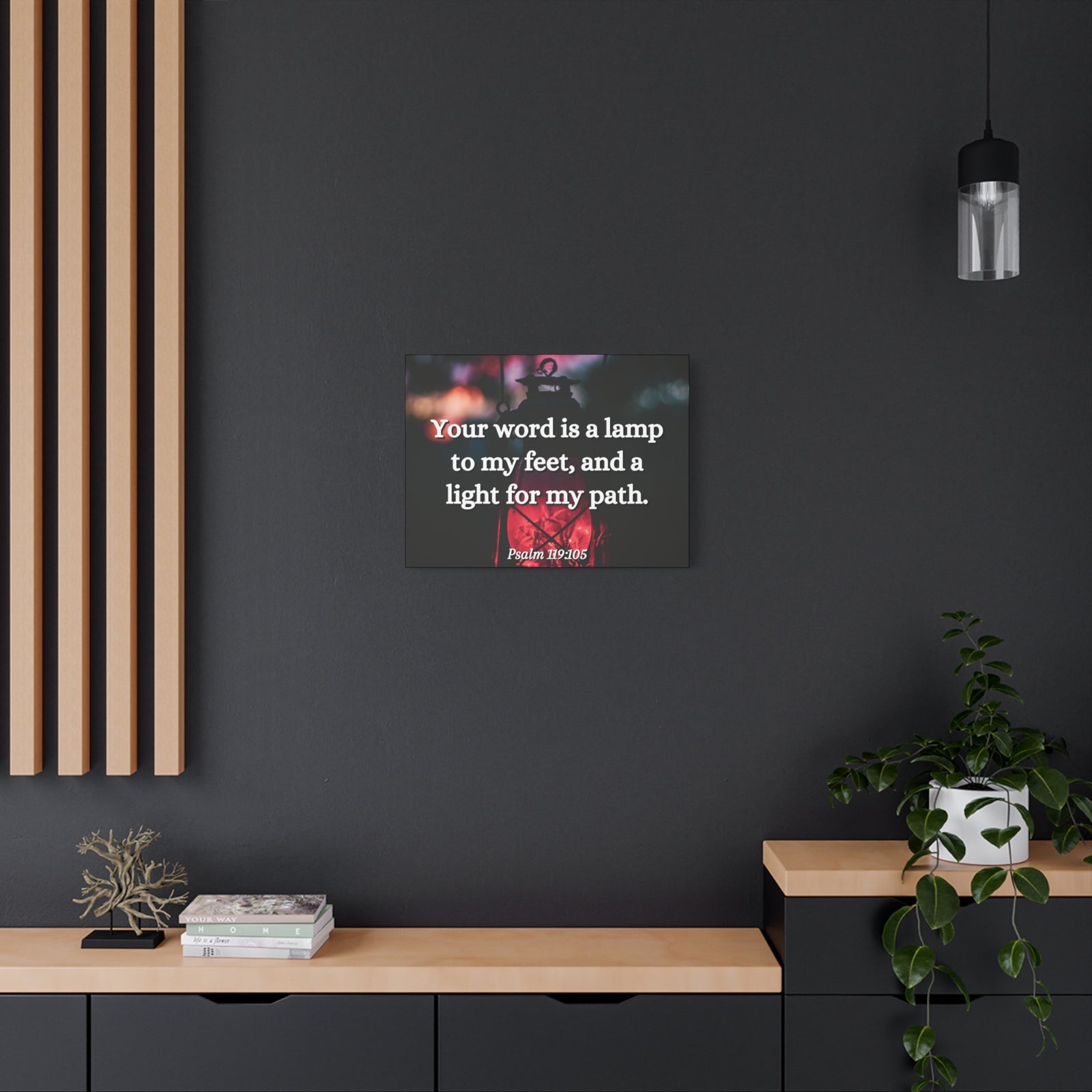 Scripture Canvas Your Words Is Lamp Psalm 119:105 Christian Wall Art Bible Verse Print Ready to Hang-Express Your Love Gifts